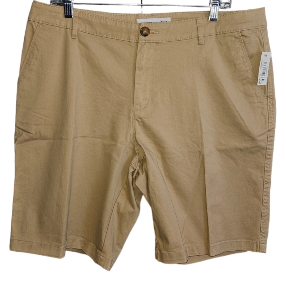 NWT Amazon Essentials Khaki Capri Shorts